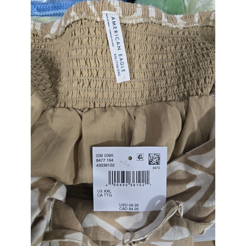 AMERICAN EAGLE Catie Corset Column Midi Dress Linen blend Slip dress boho XXL BX - Picture 9 of 10